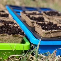 CowPots® #3 Square(Cowpots 3 Square) -Pepper Joe shop 3 In Square CowPots in Green and Blue 1020 Trays