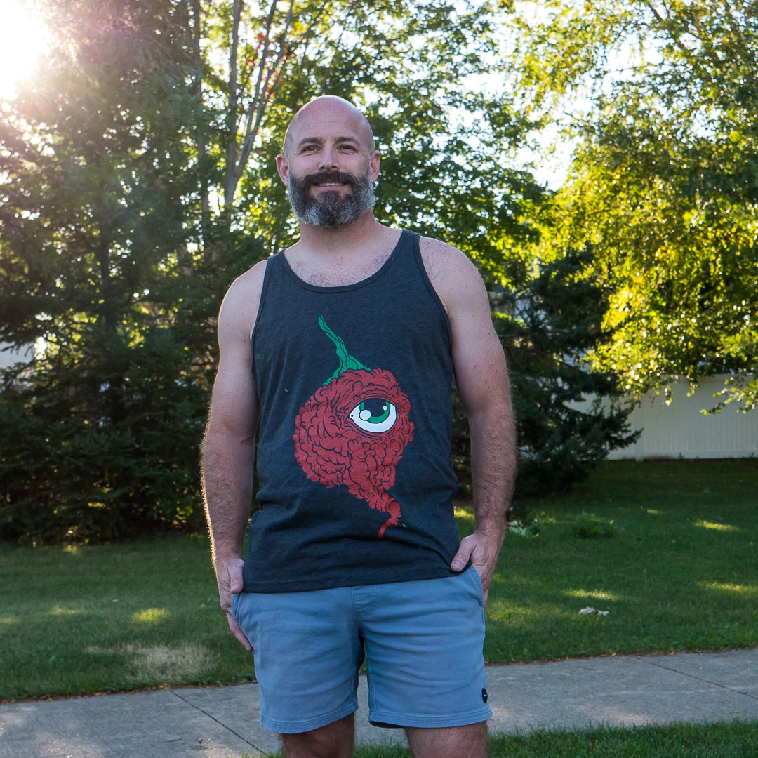 Carolina Reaper Tank Top - Cyclops Chili Pepper Graphic Shirt 4 Carolina Reaper Tank Top - Cyclops Chili Pepper Graphic Shirt - Image 2