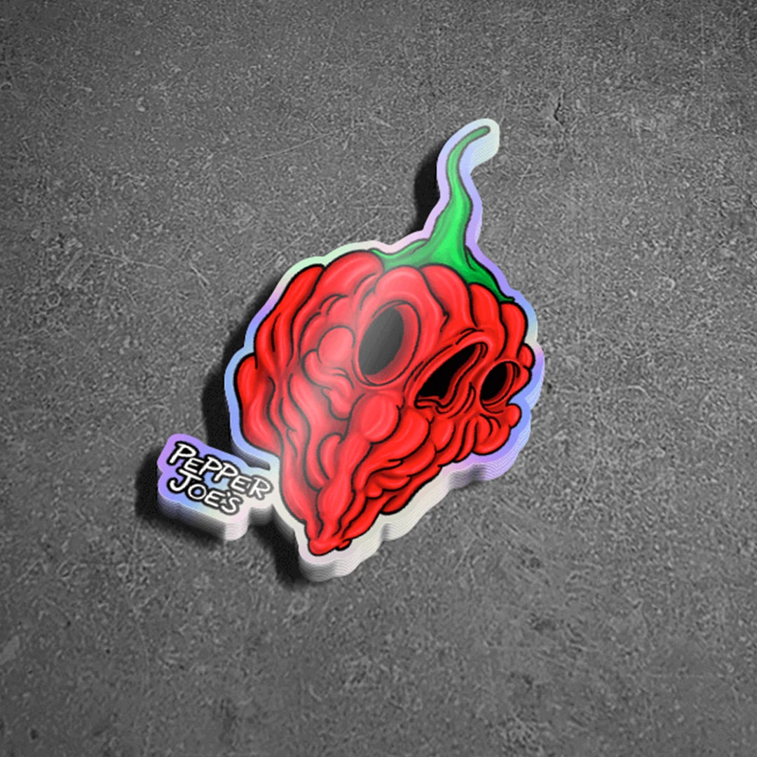 Face Of Death - Ghost Decal(Spooky Carolina Reaper Chili Pepper Sticker) 3 Face Of Death - Ghost Decal(Spooky Carolina Reaper Chili Pepper Sticker)