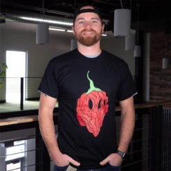 Pepper Joe's Ghoulish Ghost Pepper T-Shirt 7 Pepper Joe's Ghoulish Ghost Pepper T-Shirt -Pepper Joe shop ghost shirt mike front